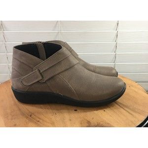 Clarks Cloudsteppers Womens Ankle Boots Size 7 Sillian Rani Pewter Metallic
